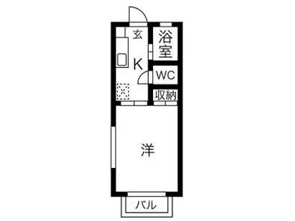 スリーウェイブ(1K/2階)の間取り写真