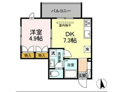 LUCIR SHIROKANEDAI ルシール白金台(1DK/3階)の間取り写真