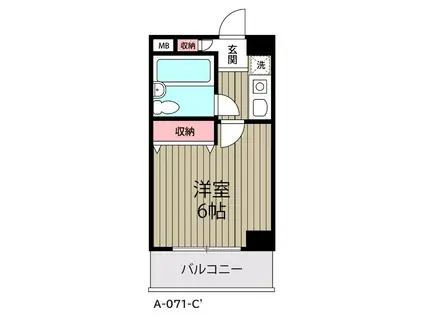 ローズガーデンA71番館(1K/1階)の間取り写真