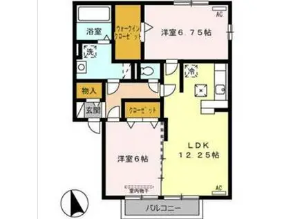 PREMIUM STAGE 吉祥(2LDK/1階)の間取り写真