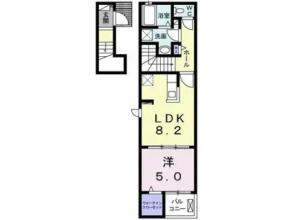 ロイヤルドリーム(1LDK/2階)の間取り写真