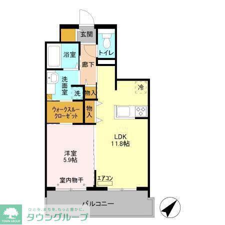 VESTA(1LDK/2階)の間取り写真