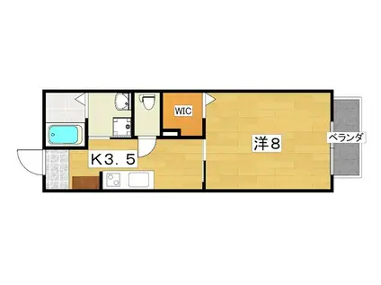 グランドメゾンHORI(1K/2階)の間取り写真