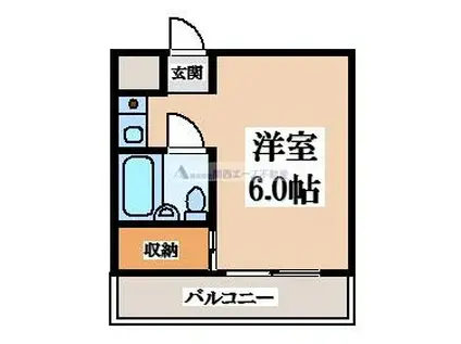 フラットフクハラ(1K/2階)の間取り写真