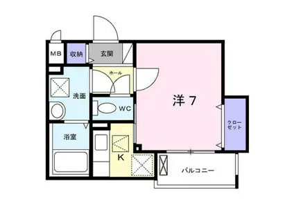 サンレーベ東垣外(1K/1階)の間取り写真