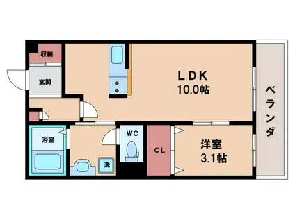 ハイムサンパティ(1LDK/2階)の間取り写真