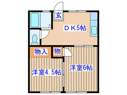 コーポ芦立(2DK/1階)の間取り写真