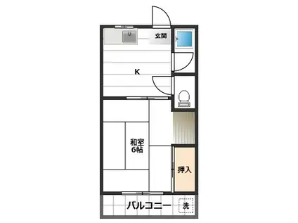 追川ハイツ(1K/1階)の間取り写真