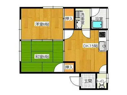 コーポ大栄(2DK/1階)の間取り写真