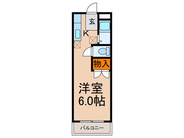 ドミュール代沢(1K/2階)の間取り写真