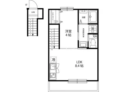 CASA SIMPATIA KOGANEI(1LDK/2階)の間取り写真