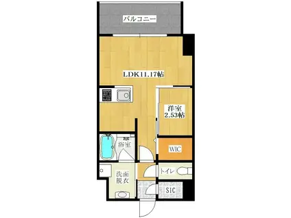 ベルセレーノ大橋(1LDK/5階)の間取り写真