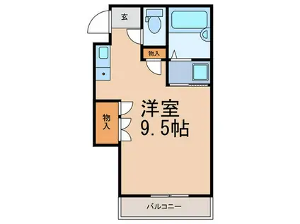 六甲シャレー(ワンルーム/2階)の間取り写真