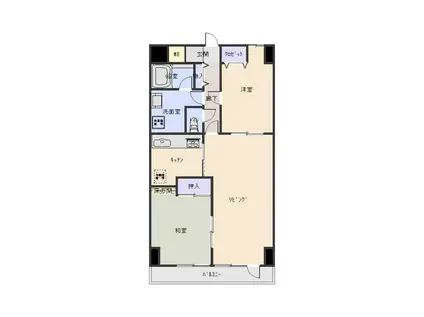 プロシード甲府(2LDK/4階)の間取り写真