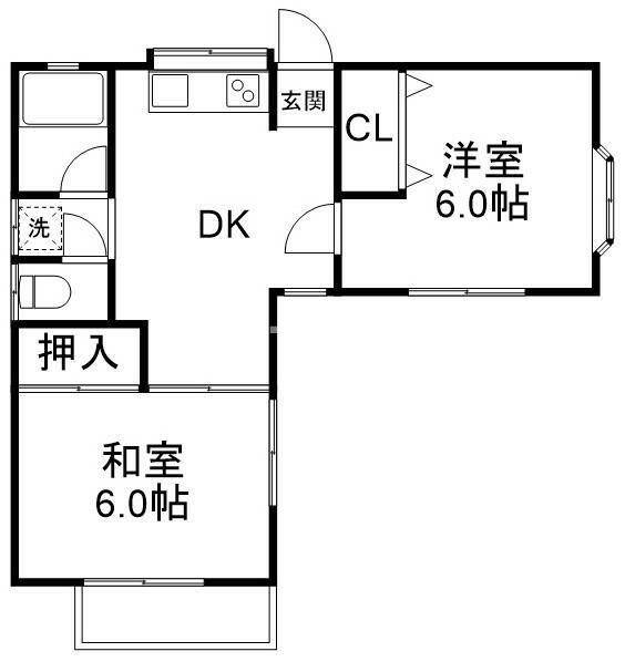 さくらコーポ(2DK/2階)の間取り写真