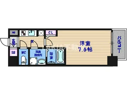 サムティ大阪GRAND イースト(1K/6階)の間取り写真