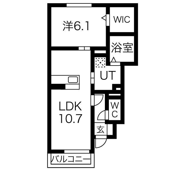 グランドール ヴィラ(1LDK/1階)の間取り写真