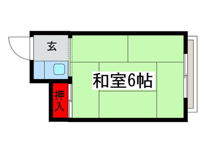 辰美荘(ワンルーム/2階)の間取り写真