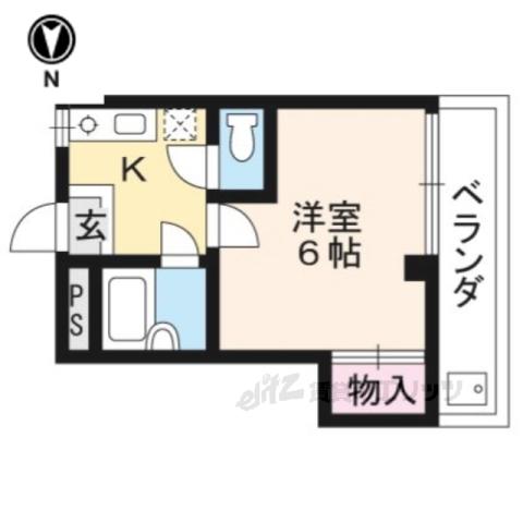 コーポ山善(1K/2階)の間取り写真