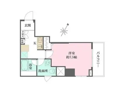 ワーフ文京茗荷谷(1K/8階)の間取り写真