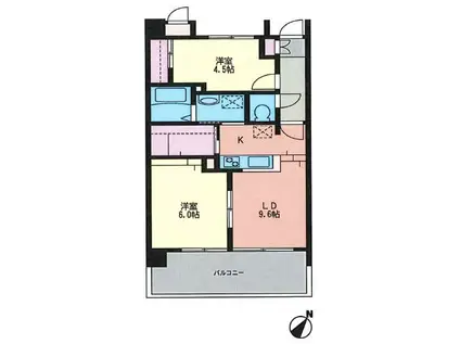 KDX清水レジデンス(2LDK/6階)の間取り写真