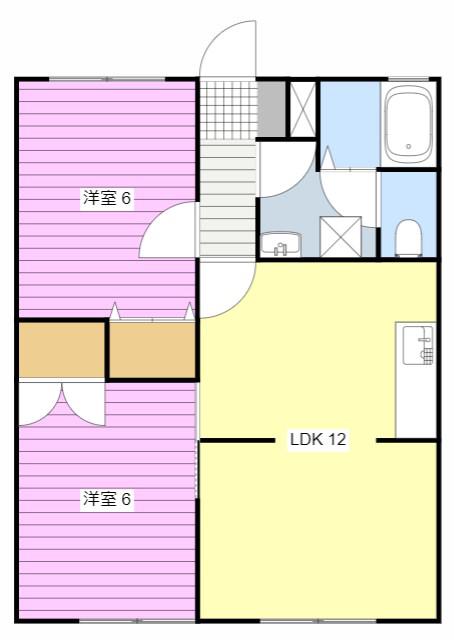 ミーテルーチェ村松(2LDK/1階)の間取り写真
