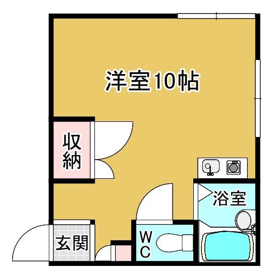 ヤバセハイツ(ワンルーム/3階)の間取り写真