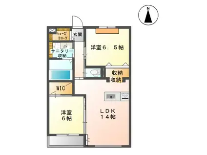 フルール・ド・リス(2LDK/3階)の間取り写真