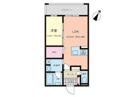 前島1丁目マンション(1LDK/3階)の間取り写真