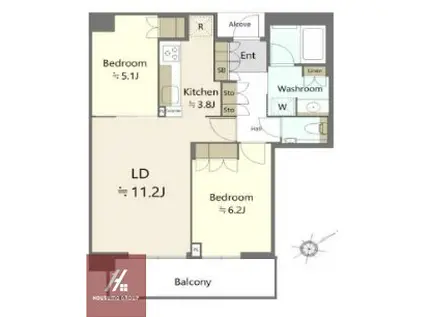 ザ・パークハウス中之島タワー(2LDK/36階)の間取り写真