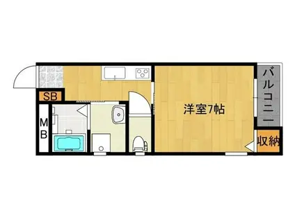 エムステージ平野本町(1K/1階)の間取り写真