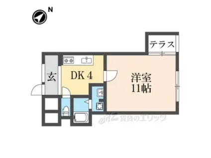 オルボス壱分(ワンルーム/1階)の間取り写真