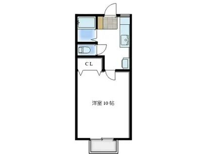 グランビュー岩沼III(1K/2階)の間取り写真