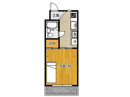 桐信濃ハイツ(1K/3階)の間取り写真