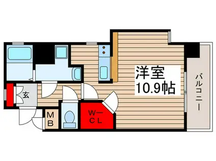 ウィッシュ・スクエア・イースト(ワンルーム/4階)の間取り写真