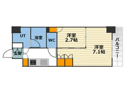 ウエリスアーバン守口(2K/9階)の間取り写真