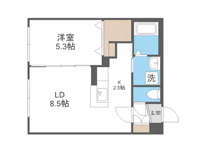 ティラミス(1LDK/2階)の間取り写真