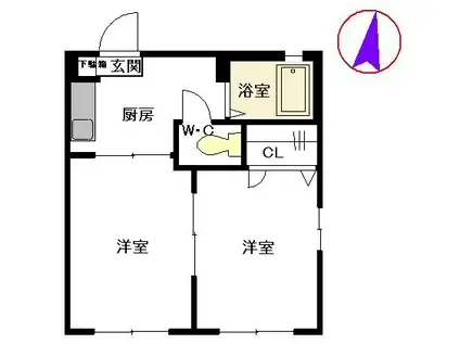 ラ・フォーレ里 II(2K/1階)の間取り写真