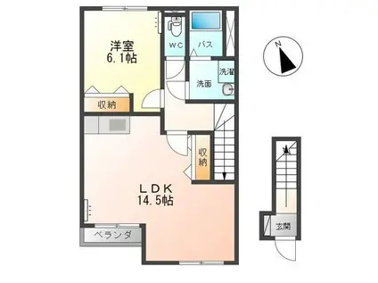 イースト PEARL2(1LDK/2階)の間取り写真