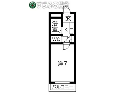 エバーグリーン明大寺(1K/3階)の間取り写真