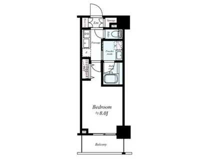 ジーベック両国(1K/3階)の間取り写真