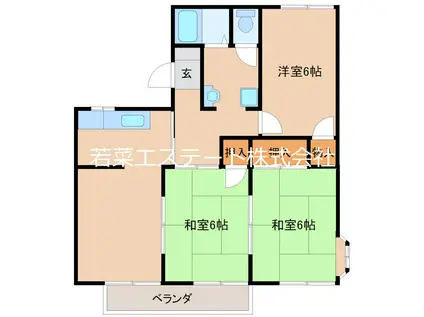 ハミングタウン久留米(3DK/1階)の間取り写真