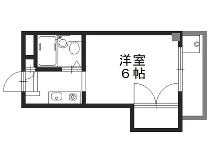ペルベーネ・タカラ(1K/4階)の間取り写真