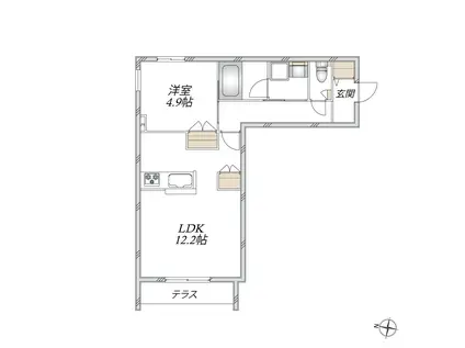 滝野川1丁目メゾン(1LDK/1階)の間取り写真