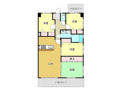 三愛シティライフ香椎(4LDK/4階)の間取り写真