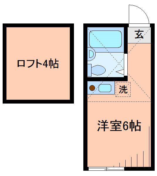 ユナイト大倉山デヴィトリー(ワンルーム/2階)の間取り写真