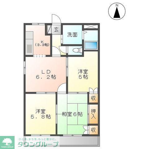 イーストピア(3DK/1階)の間取り写真