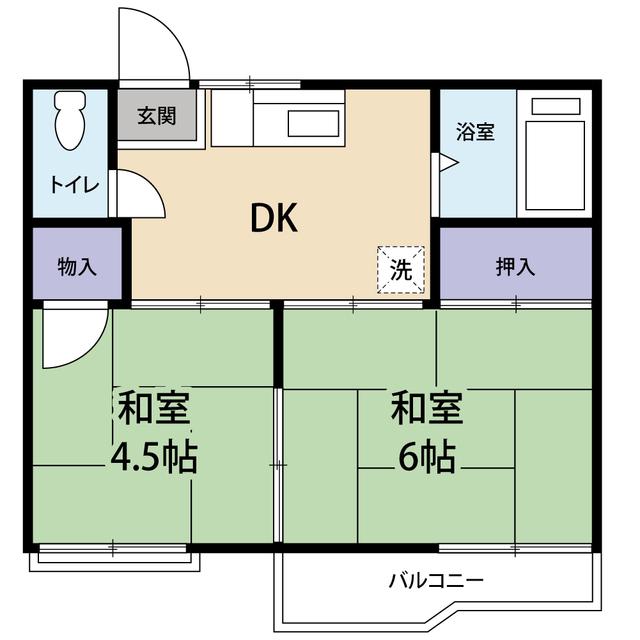 中野コーポ(2DK/2階)の間取り写真