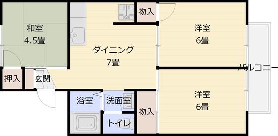 セジュール高井(3DK/2階)の間取り写真