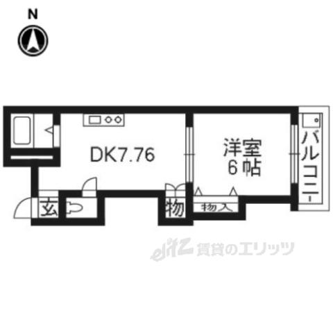 ミレイ大宮(1DK/3階)の間取り写真